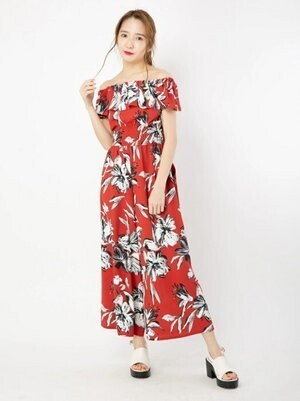 CECIL McBEE 花柄オールインワン