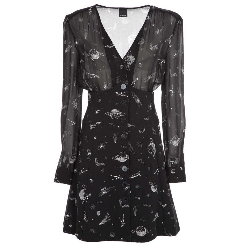 PINKO Bustier dress with spatial print Babilonia