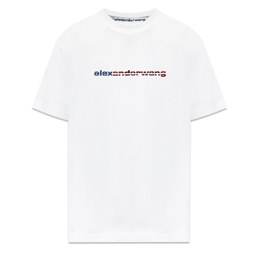 Alexander Wang High Twist Flag Logo Decals Short Sleeve Tee