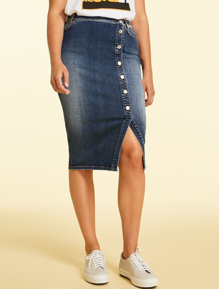 MARINA RINALDI Denim pencil skirt