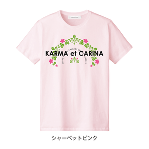 KARMA et CARINA 花冠 4.6オンス Tシャツ シャーベットピンク |