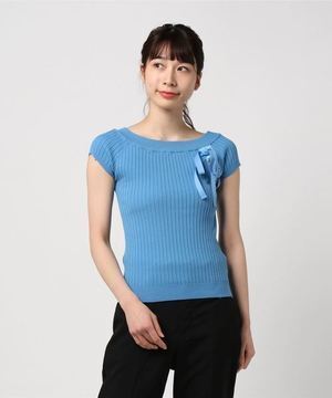Rirandture 前後2WAYアシメレースアップリブニット