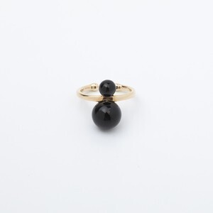 HIROTAKA Double Pearl Ear Cuff (Onyx)