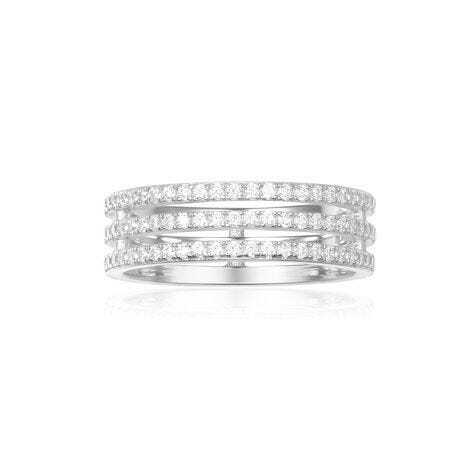 APM Monaco 3-Line Silver Ring