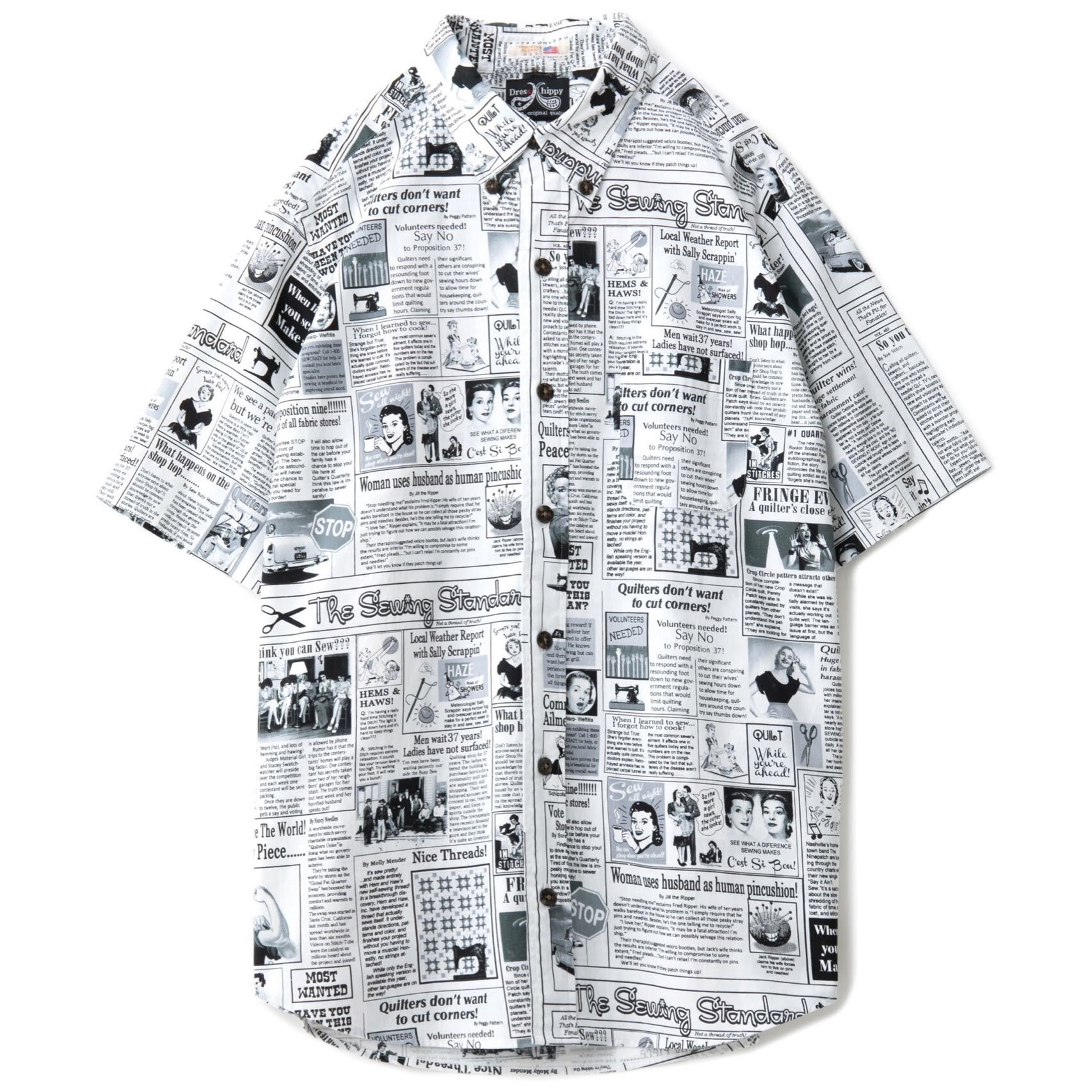 DRESS HIPPY NEWS PAPER S/S USA SHIRT