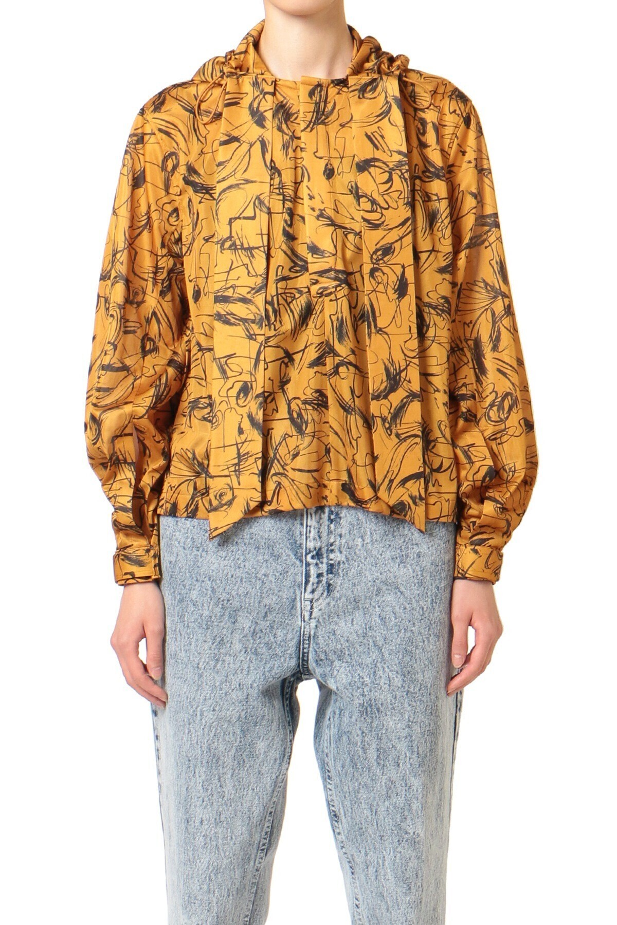 TOGA PULLA PRINT MIX HOODIE SHIRT