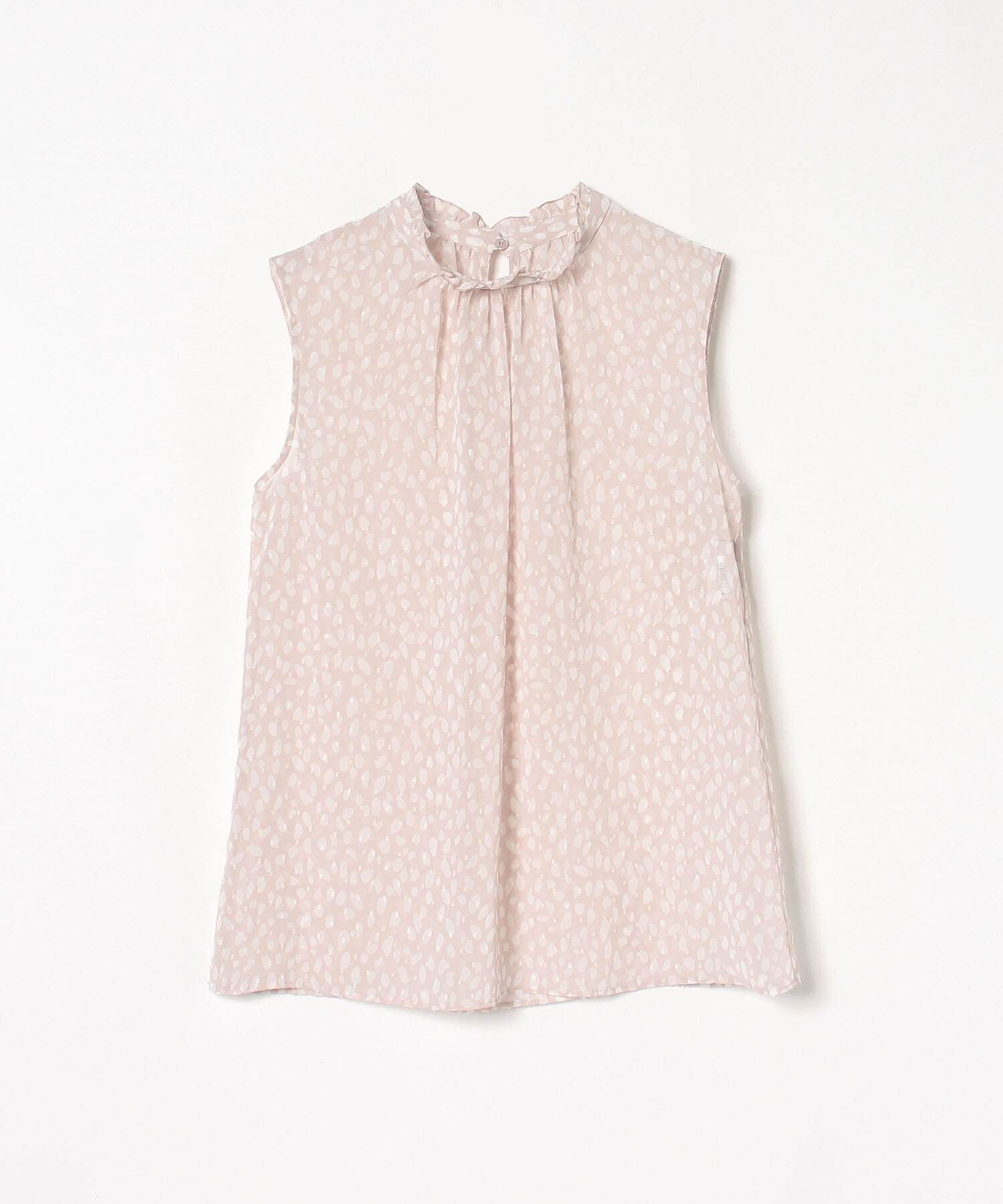 ANAYI レオパードプリントスタンドフリルブラウス