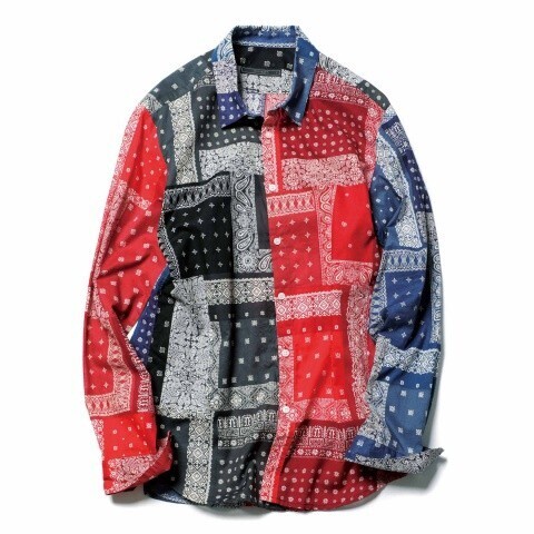 SOPHNET. PANEL REGULAR COLLAR SHIRT