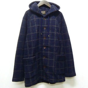 MR.OLIVE WOOL MOSSER WINDOW PEN CHECK/HOODED OVER COAT