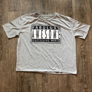 ZARA Fabulous Awesome exclusive world Label gray T-shirt