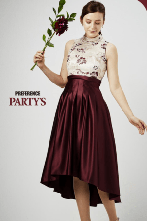 PREFERENCE PARTY’S Shining Burgundy Dress