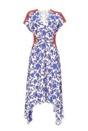 PINKO ラズベリー プリントの入ったロング ドレス