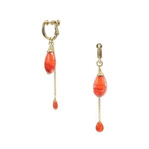 VENDOME BOUTIQUE オレンジカラー ベネチアンガラス イヤリング