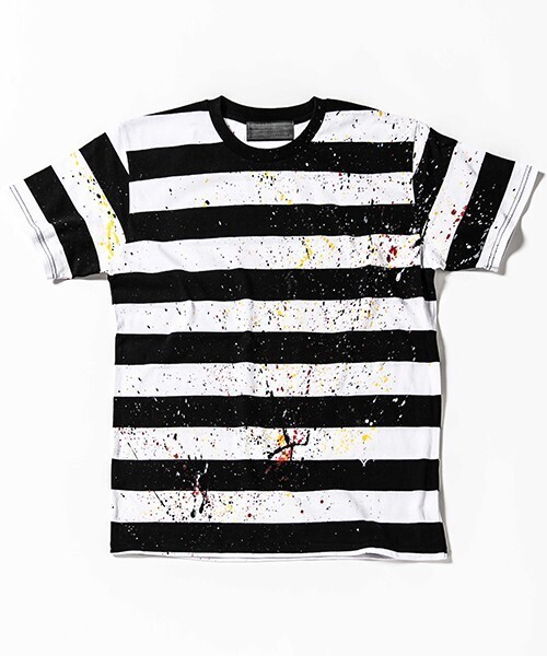 ACANTHUS embroidery logo hand splash border Tee