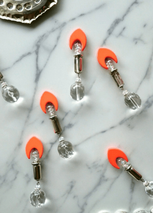 presence. orange × aurora × silver × clear beads