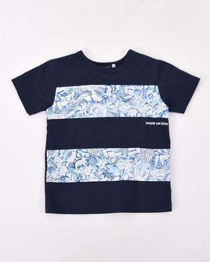 BeBe 天竺海プリント切替Ｔシャツ