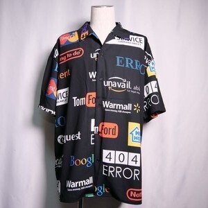 WARP S/S OPENCOLLAR FAKE LOGO SHIRTS BLACK
