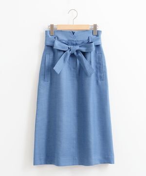 Perle Peche ウエストリボンAラインスカート