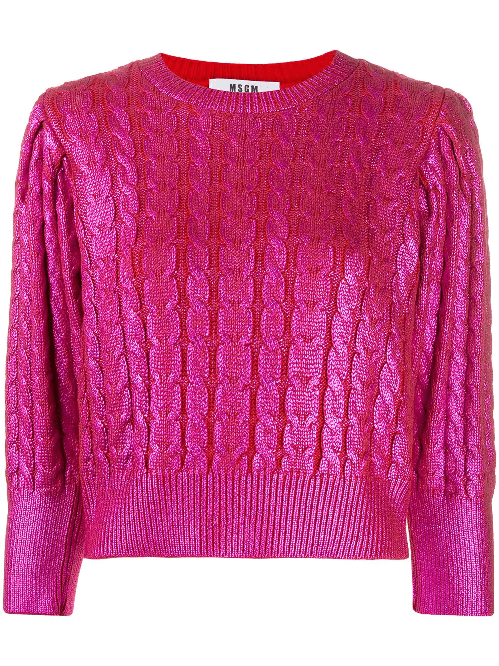 MSGM メタリック クロップド セーター