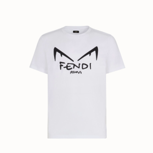 FENDI ホワイトコットンジャージー Tシャツ