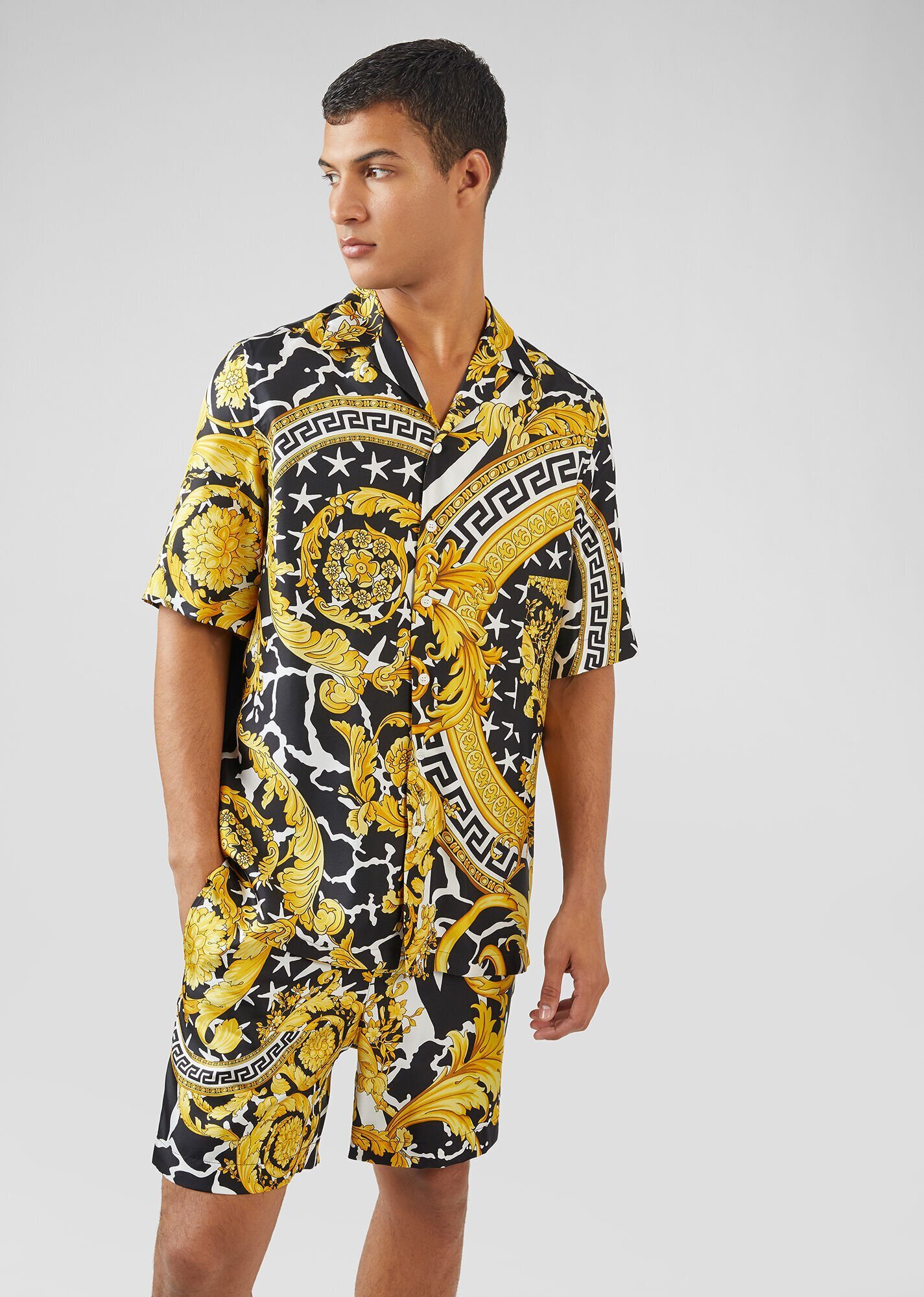 Versace SAVAGE BAROCCO PRINT SHORT SLEEVE SHIRT