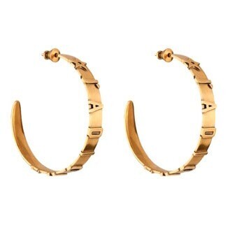 Christian Dior J’ Adior Antiqued Gold-Tone Hoop Earrings