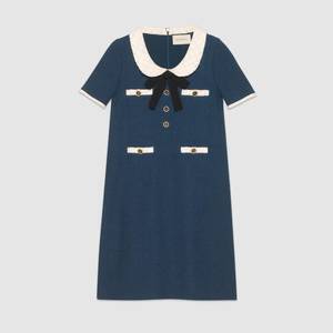 GUCCI ネックボウ付き ツイード ドレス