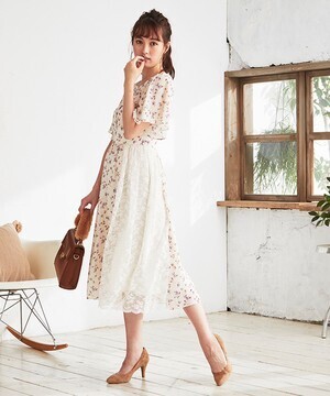 LAISSE PASSE ヴィンテージフラワープリントワンピース