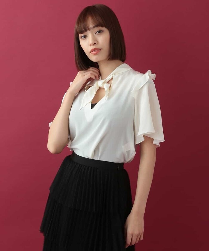 TARA JARMON クレープブラウス IMPORTED