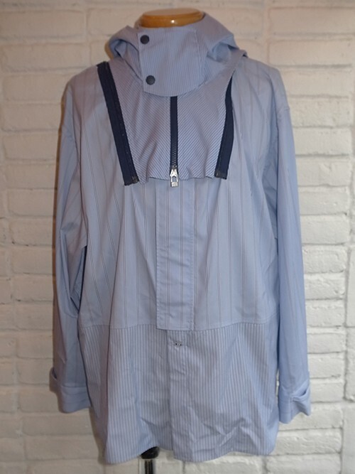 yoshio kubo MIX STRIPE HOODED SHIRTS BLOUSON