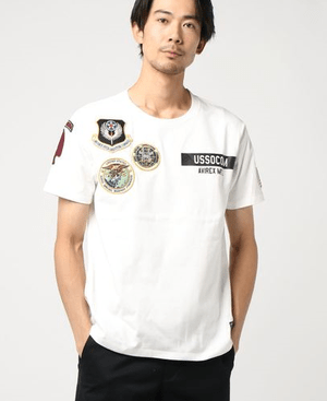 AVIREX クルーネック ワッペンTシャツ/USSOCOM WAPPEN T-SHIRT