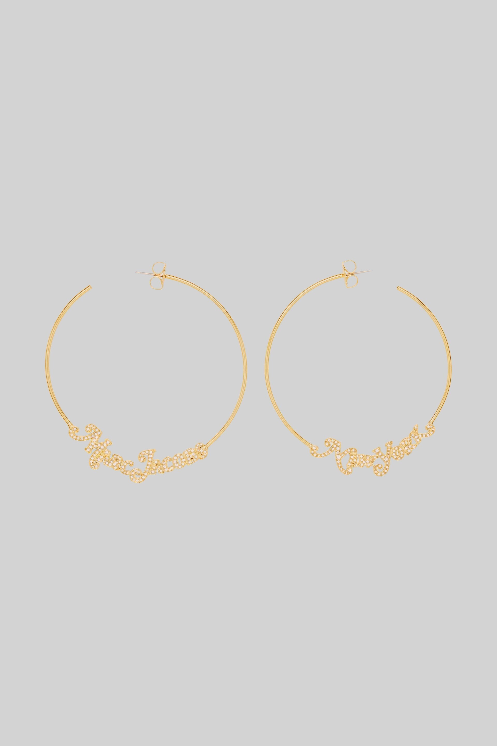 MARC JACOBS The Logo Hoop The Strass Logo Hoops