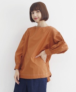 merlot ステッチデザインスモックブラウス