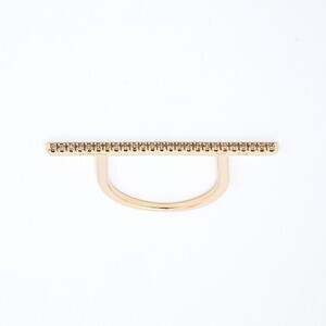 HIROTAKA Diamond Bar U Shape Ring (Long)