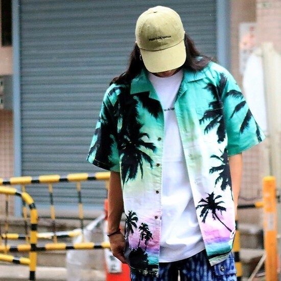 LEFLAH Palm tree aloha shirt