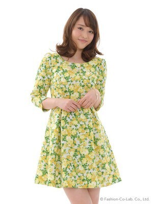 MISCH MASCH バックサテンフラワーOP