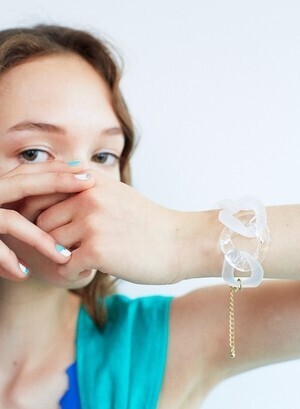 ROOM clear & smoky chain bracelet