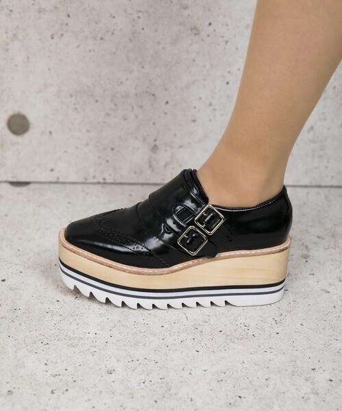 Jeffrey Campbell シャークソール厚底モンクストラップシューズ
