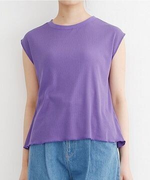 merlot フレンチスリーブリブタンク