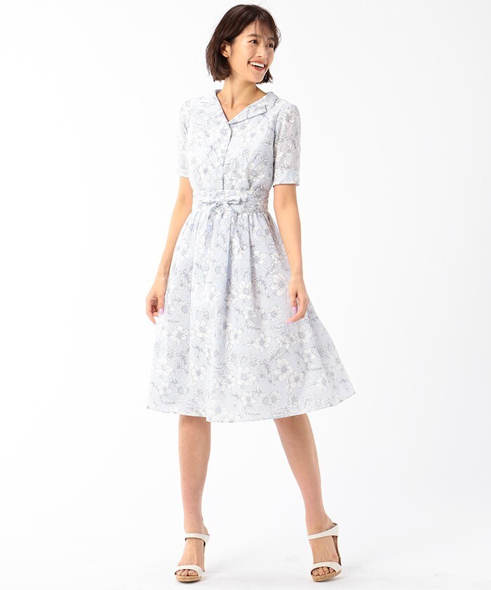 Debut de Fiore ストライプフラワーワンピース