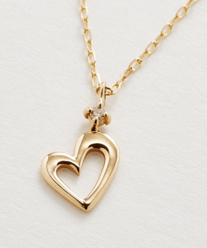 Marea rich K10YG　ダイヤモチーフネックレス-Heart