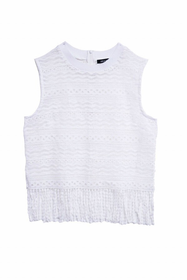 AULA AILA RIB COLLAR LACE BLOUSE