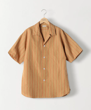 Steven Alan C/L STRIPE OPEN COLLAR SHIRT-DROP