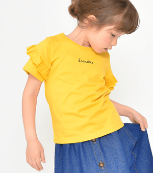 Brahmin 袖フリル半袖ロゴTシャツ