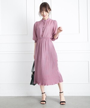 Libby&Rose サークル幾何学七分ワンピース