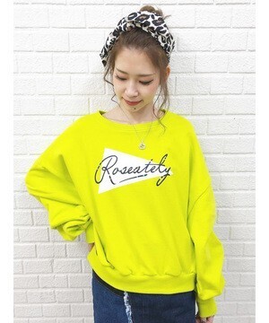 CECIL McBEE ロゴ入り袖タックスウェット