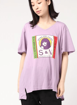 HYSTERIC GLAMOUR S & V VネックTシャツ