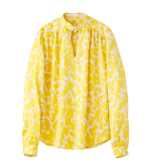 JOHN LAWRENCE SULLIVAN WOMENS FLOWER PRINTED SATIN HI-NECK BLOUSE