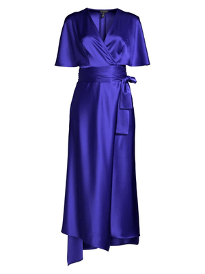 ESCADA Dammeriah Satin Cape Wrap Dress