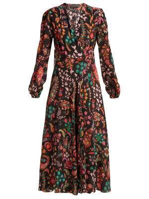 ETRO Elsa フローラルプリント シルクラップドレス